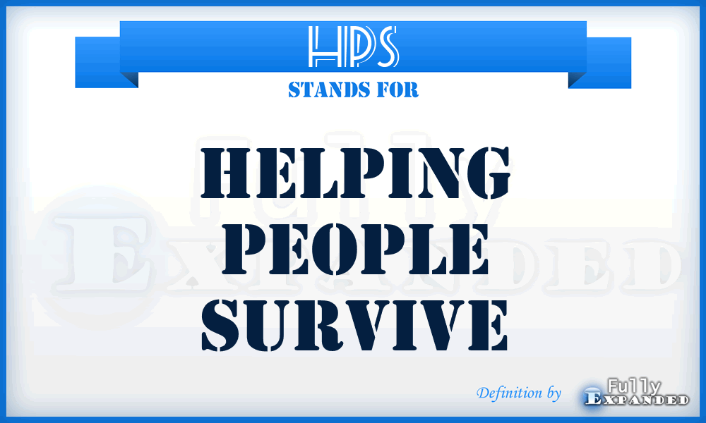 HPS - Helping People Survive