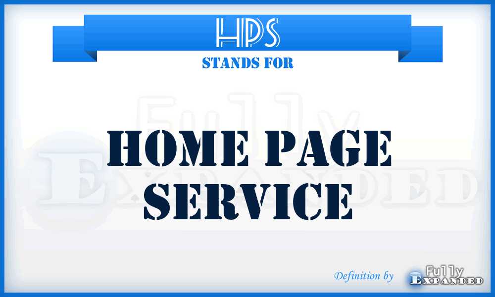 HPS - Home Page Service
