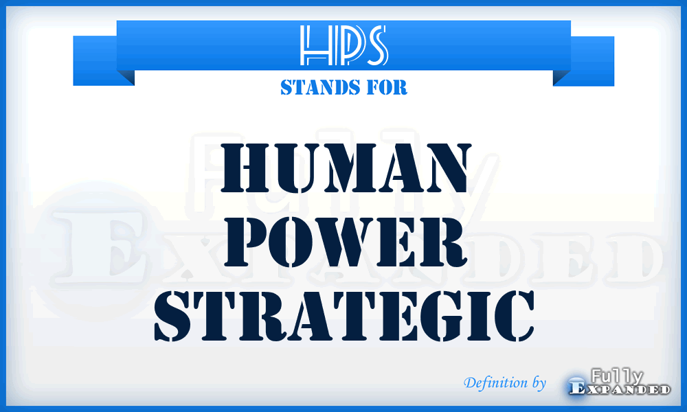 HPS - Human Power Strategic