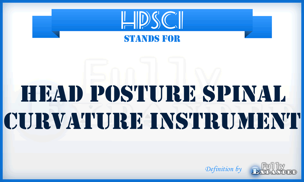 HPSCI - Head Posture Spinal Curvature Instrument