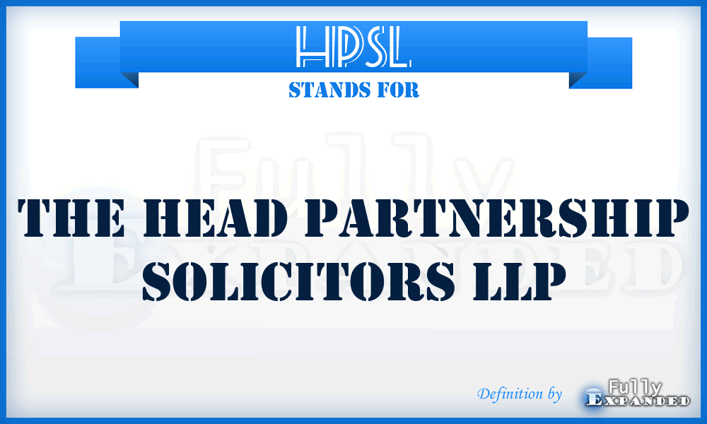 HPSL - The Head Partnership Solicitors LLP