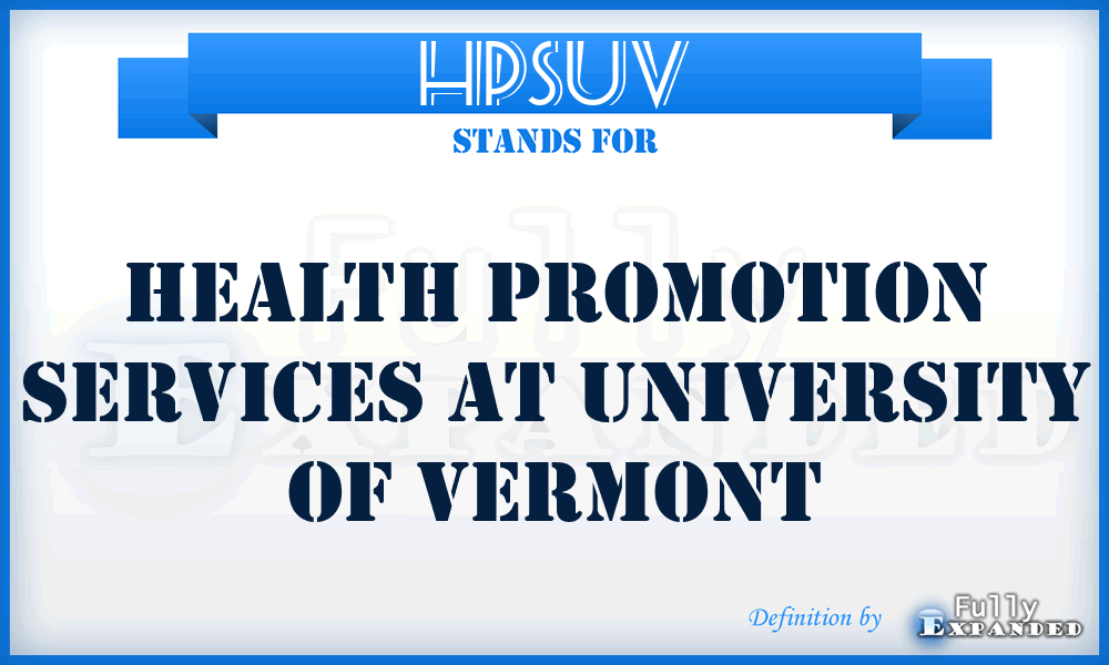 HPSUV - Health Promotion Services at University of Vermont