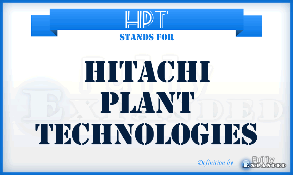 HPT - Hitachi Plant Technologies