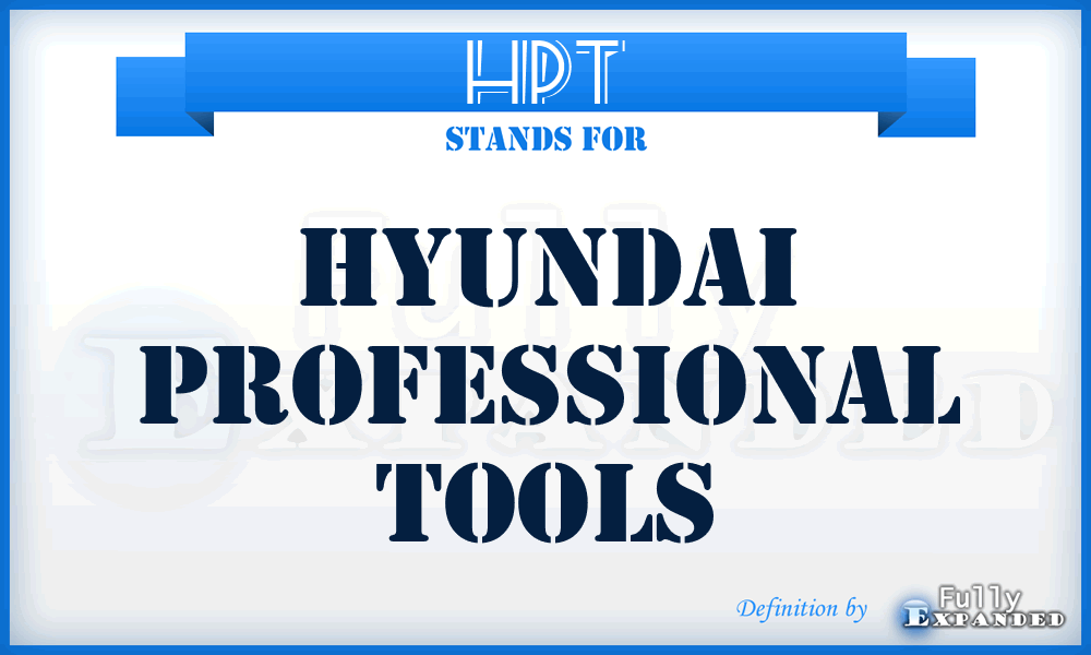 HPT - Hyundai Professional Tools