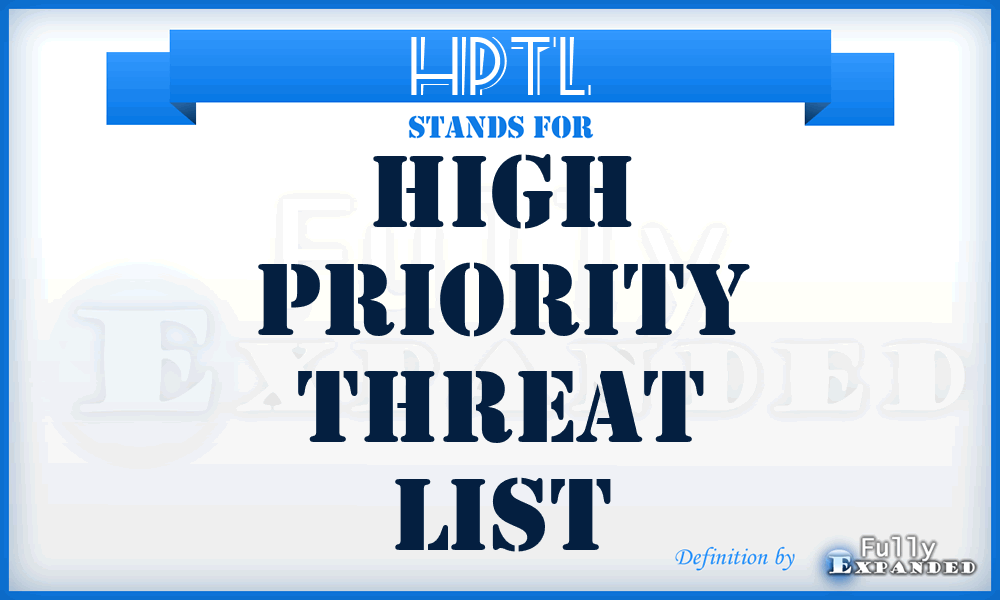 HPTL - High Priority Threat List