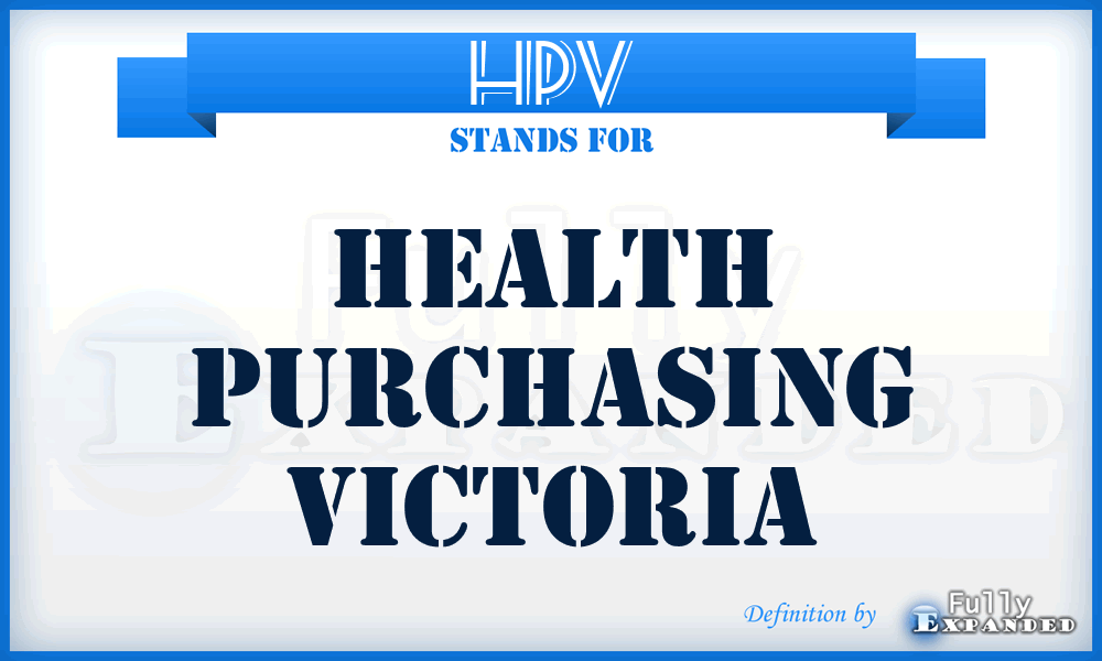 HPV - Health Purchasing Victoria