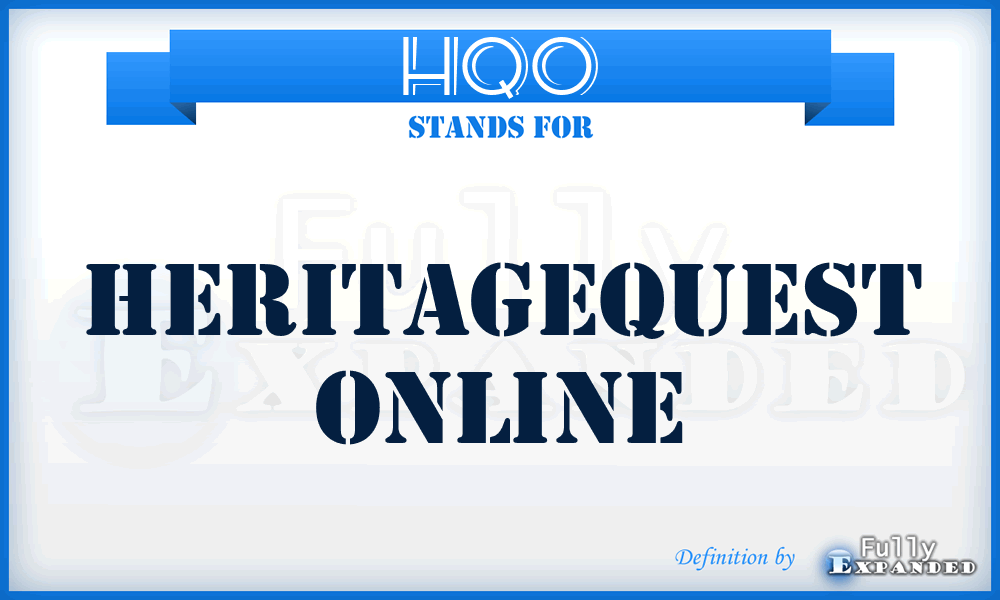 HQO - HeritageQuest Online