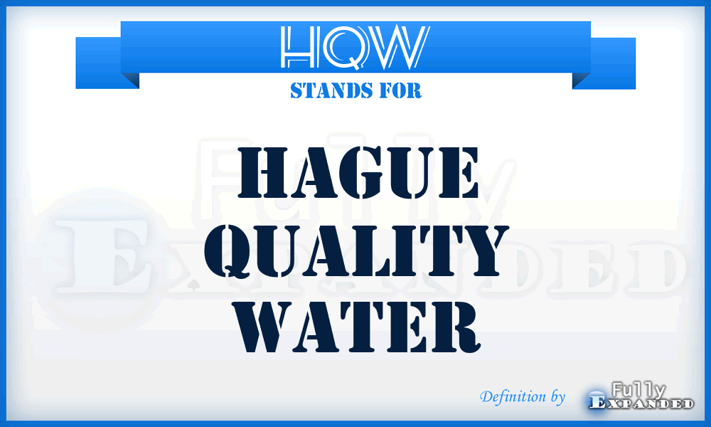 HQW - Hague Quality Water