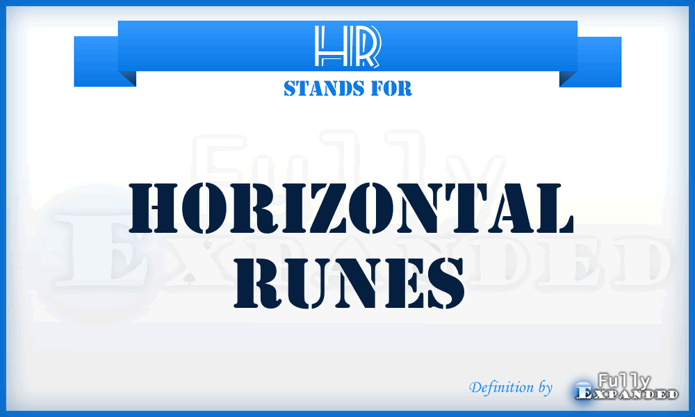 HR - Horizontal Runes