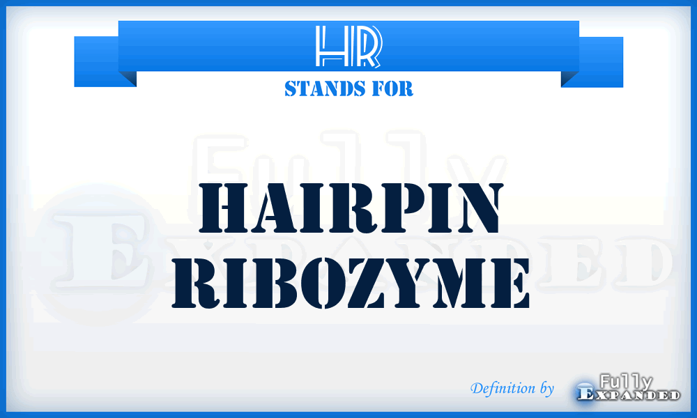 HR - hairpin ribozyme