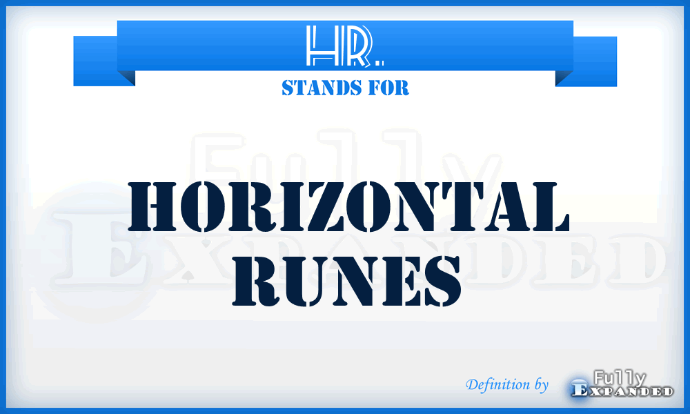 HR. - Horizontal Runes