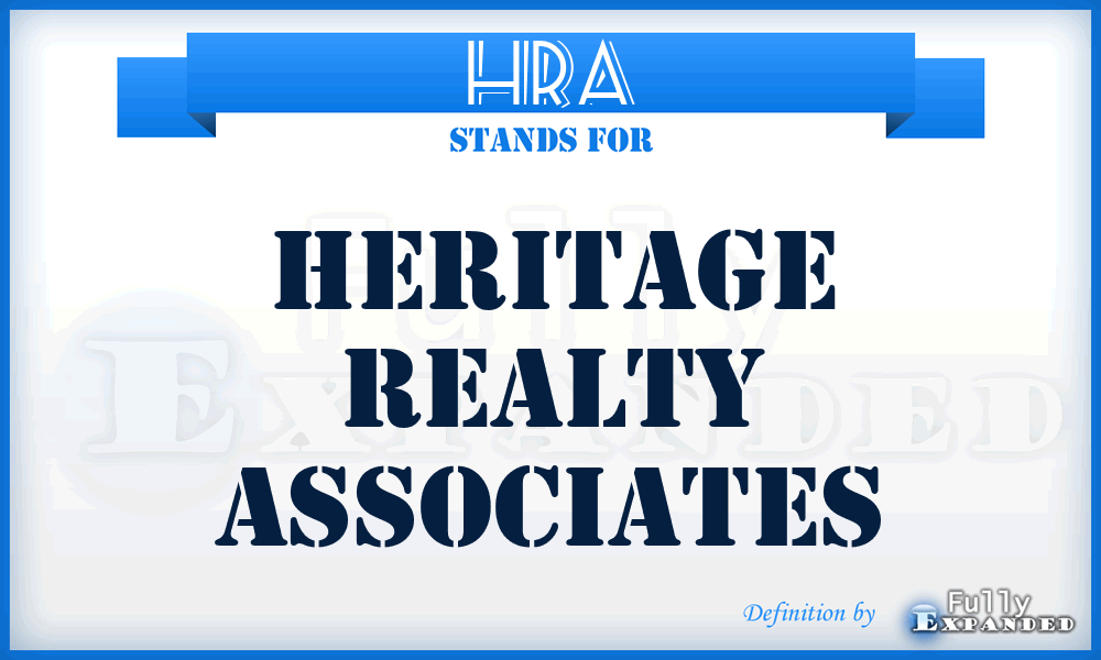 HRA - Heritage Realty Associates