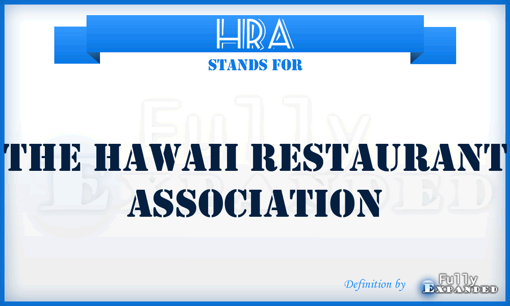 HRA - The Hawaii Restaurant Association