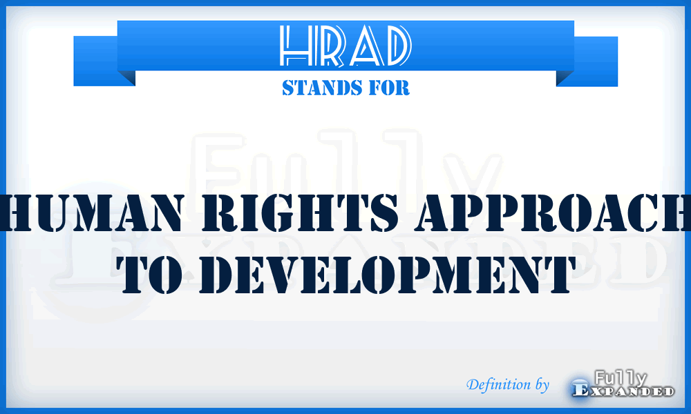 HRAD - Human Rights Approach to Development