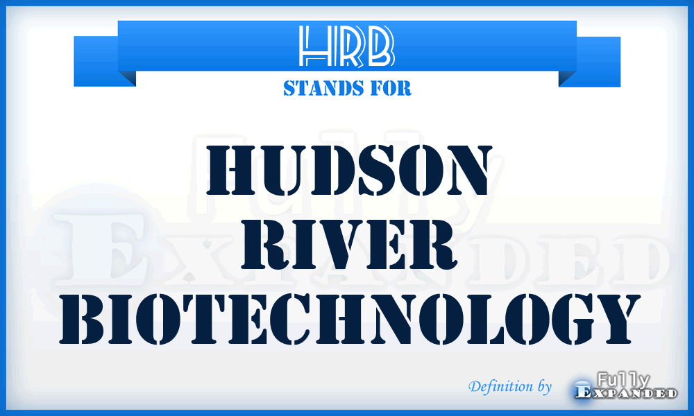 HRB - Hudson River Biotechnology