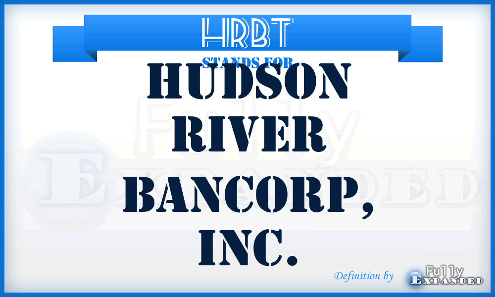 HRBT - Hudson River Bancorp, Inc.