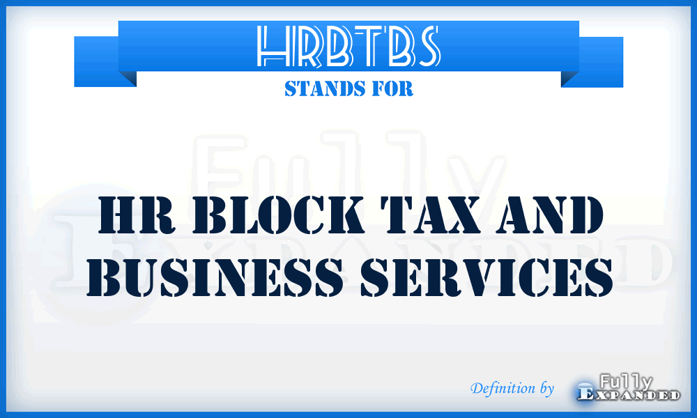 HRBTBS - HR Block Tax and Business Services