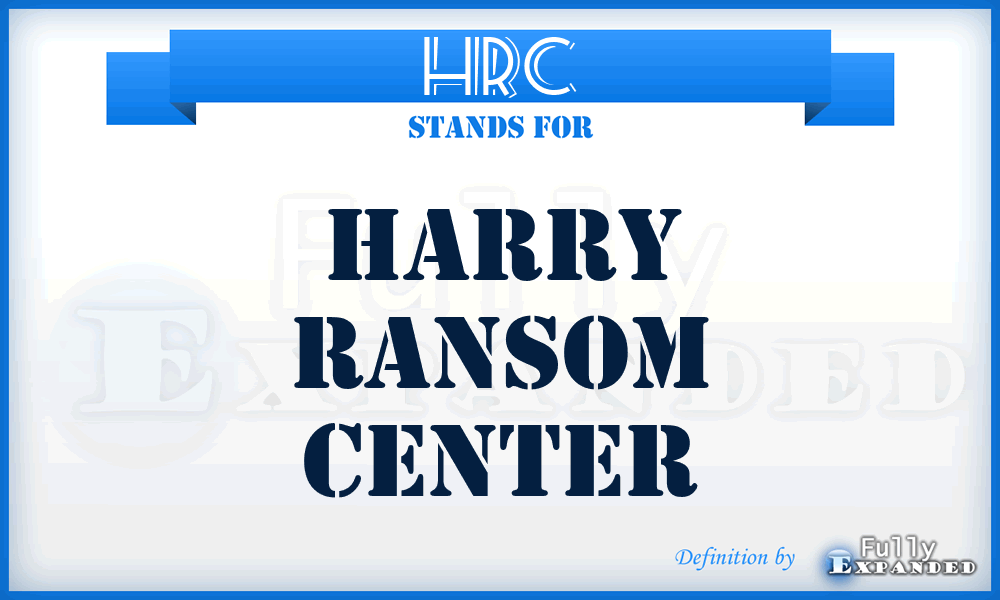 HRC - Harry Ransom Center