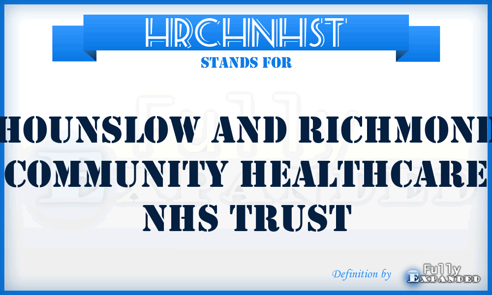 HRCHNHST - Hounslow and Richmond Community Healthcare NHS Trust