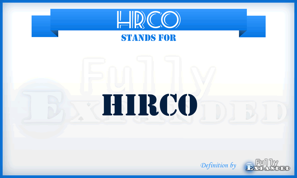 HRCO - Hirco