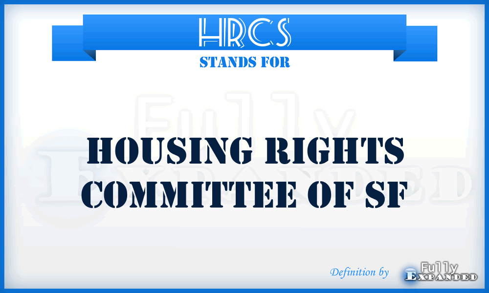 HRCS - Housing Rights Committee of Sf