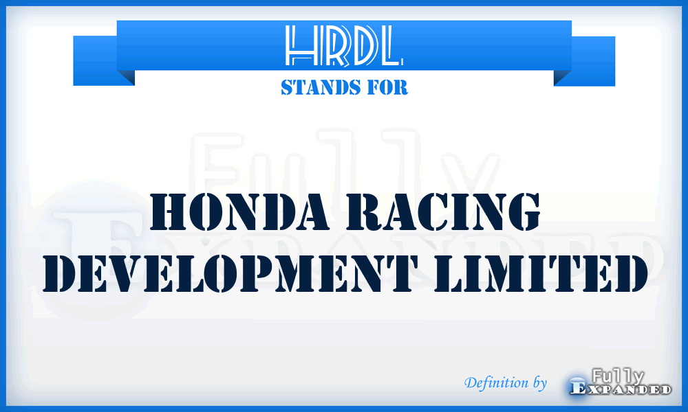 HRDL - Honda Racing Development Limited