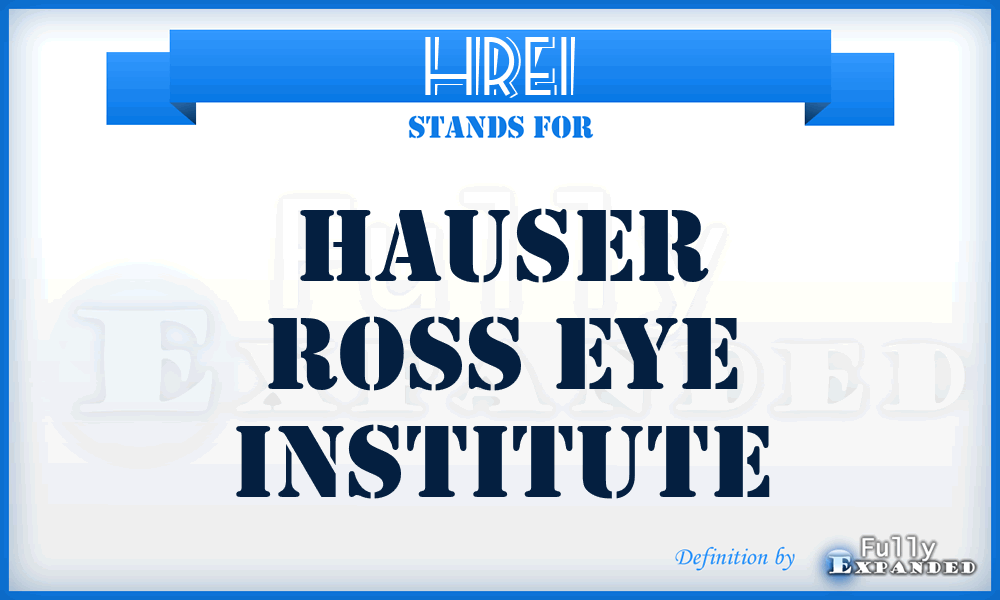 HREI - Hauser Ross Eye Institute