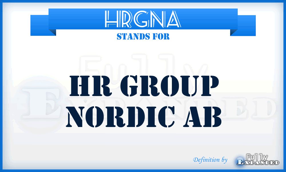 HRGNA - HR Group Nordic Ab