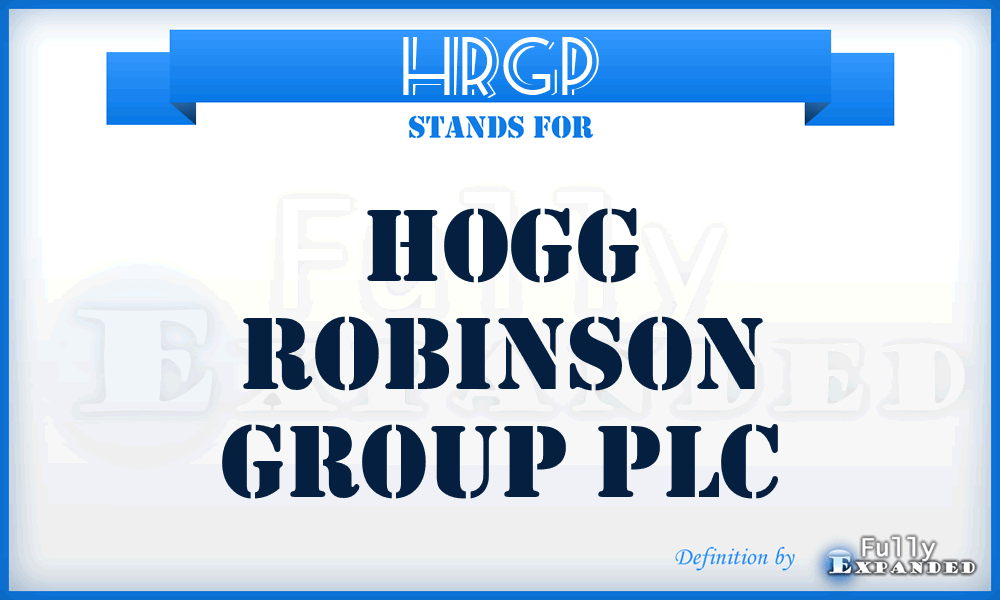 HRGP - Hogg Robinson Group PLC