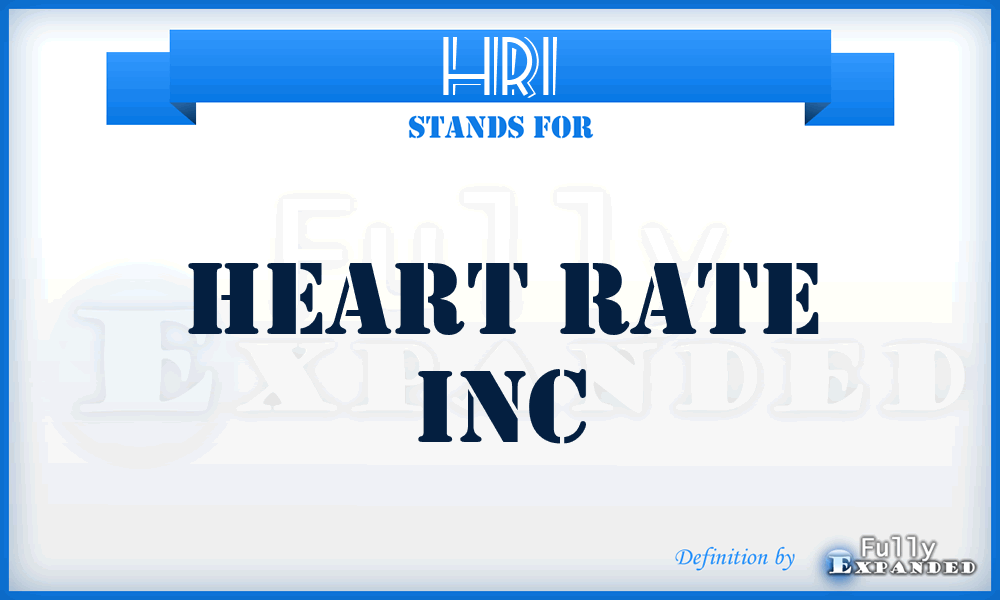 HRI - Heart Rate Inc