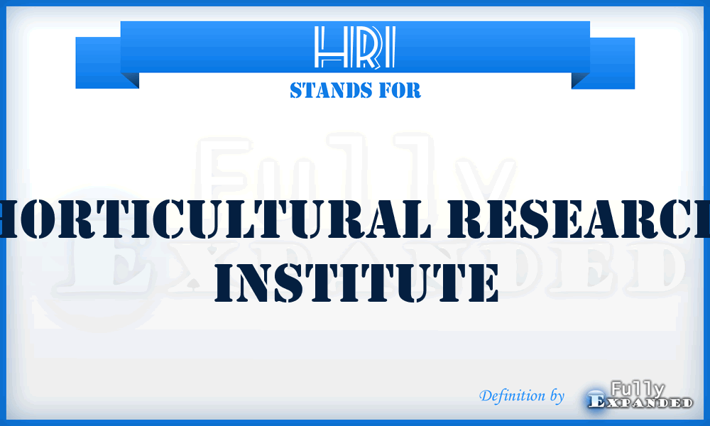 HRI - Horticultural Research Institute