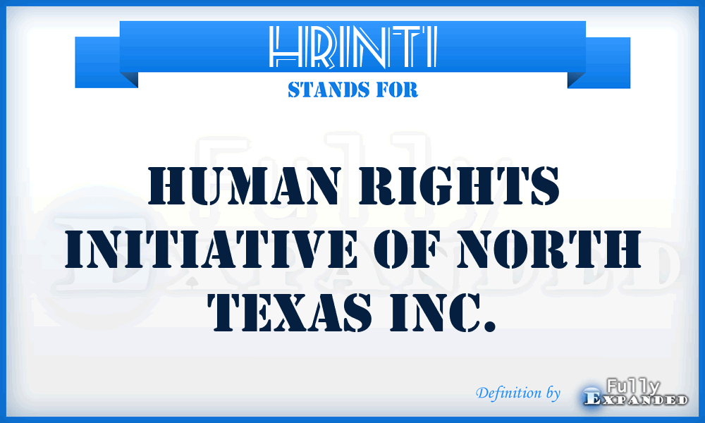HRINTI - Human Rights Initiative of North Texas Inc.