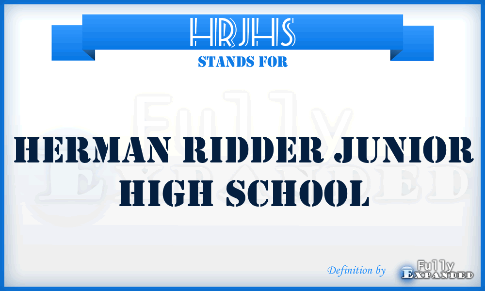 HRJHS - Herman Ridder Junior High School