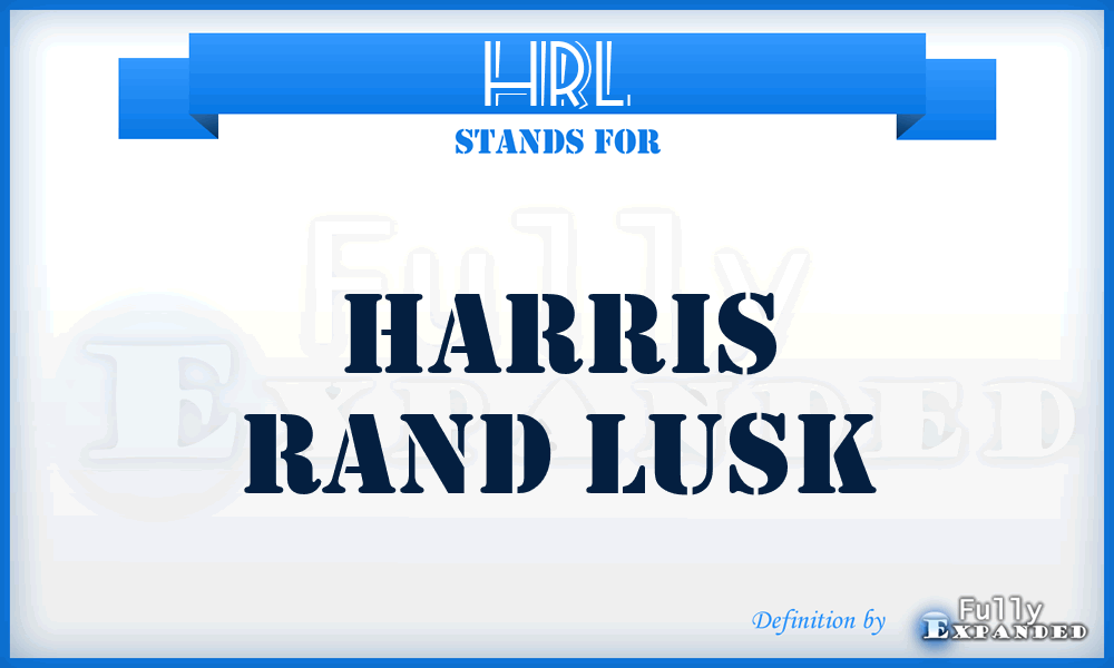 HRL - Harris Rand Lusk