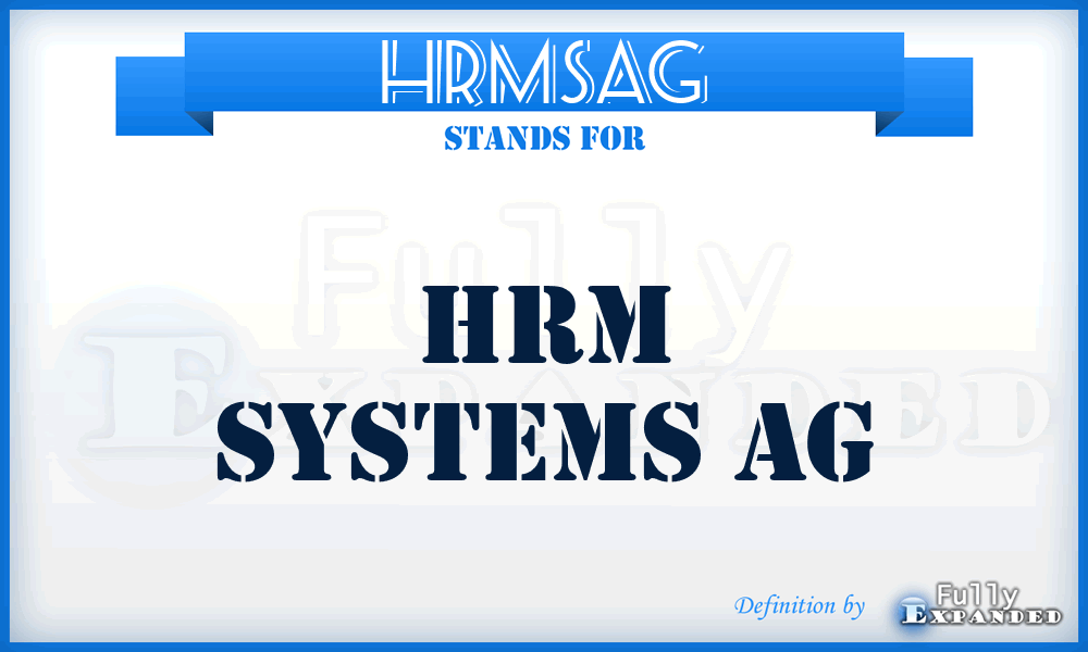 HRMSAG - HRM Systems AG