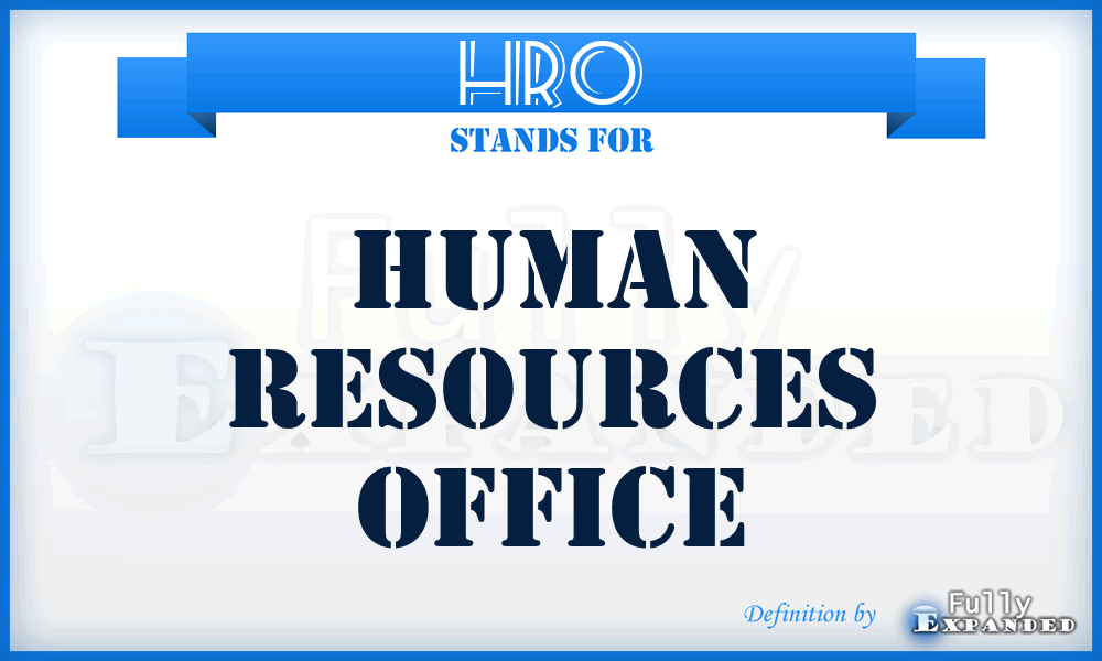 HRO - Human Resources Office