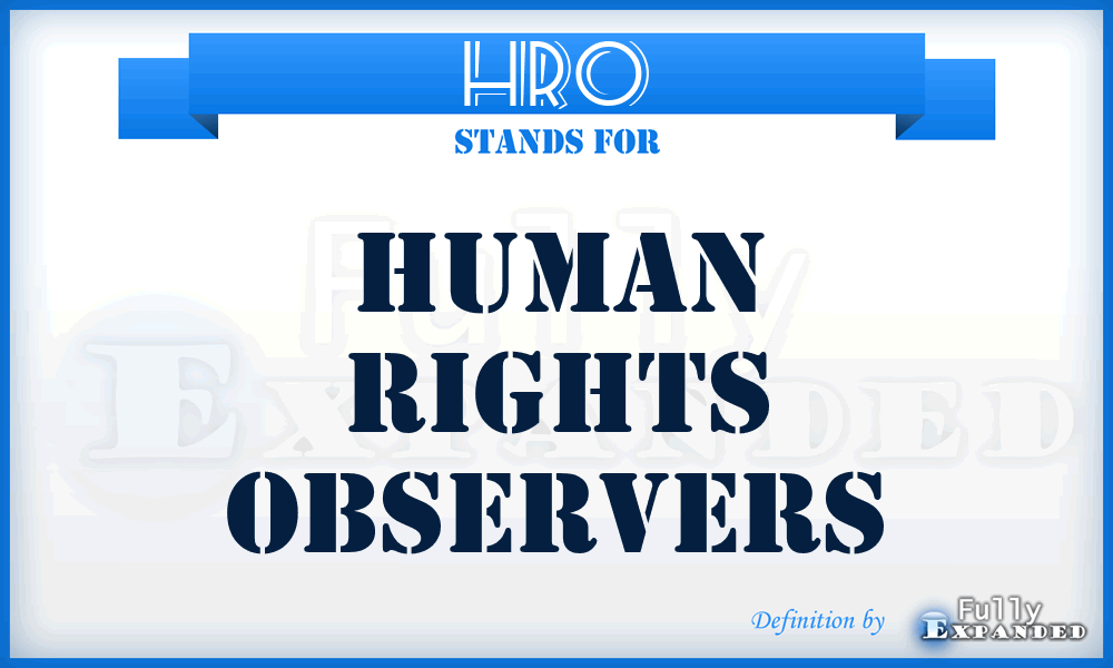 HRO - Human Rights Observers