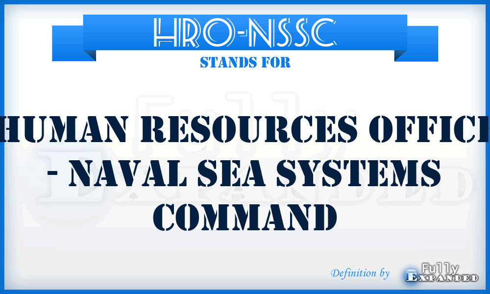 HRO-NSSC - Human Resources Office - Naval Sea Systems Command