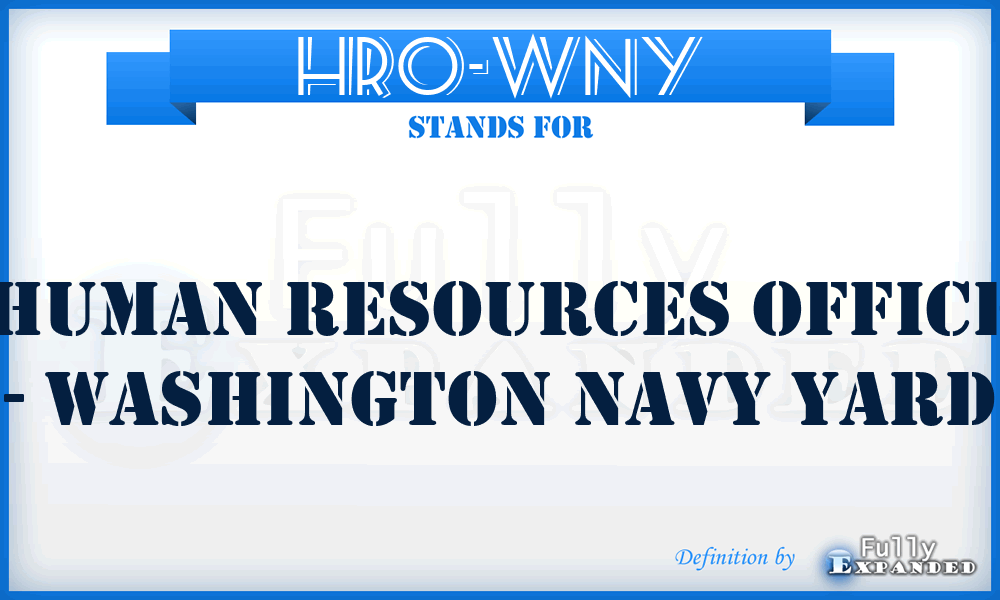 HRO-WNY - Human Resources Office - Washington Navy Yard