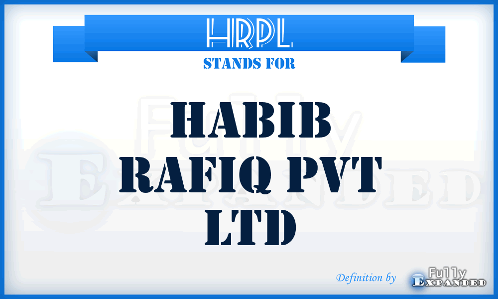 HRPL - Habib Rafiq Pvt Ltd
