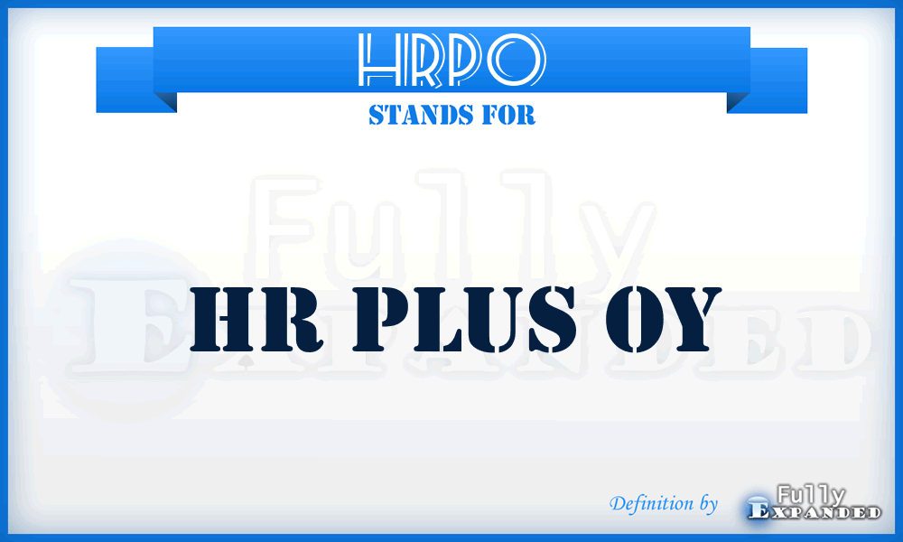 HRPO - HR Plus Oy