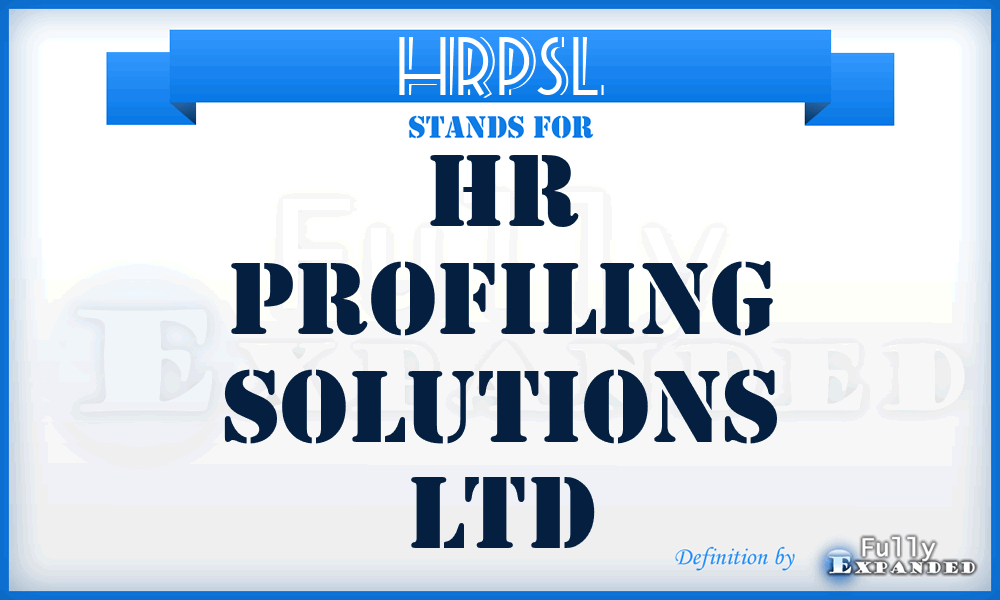 HRPSL - HR Profiling Solutions Ltd