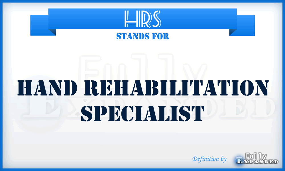 HRS - Hand Rehabilitation Specialist