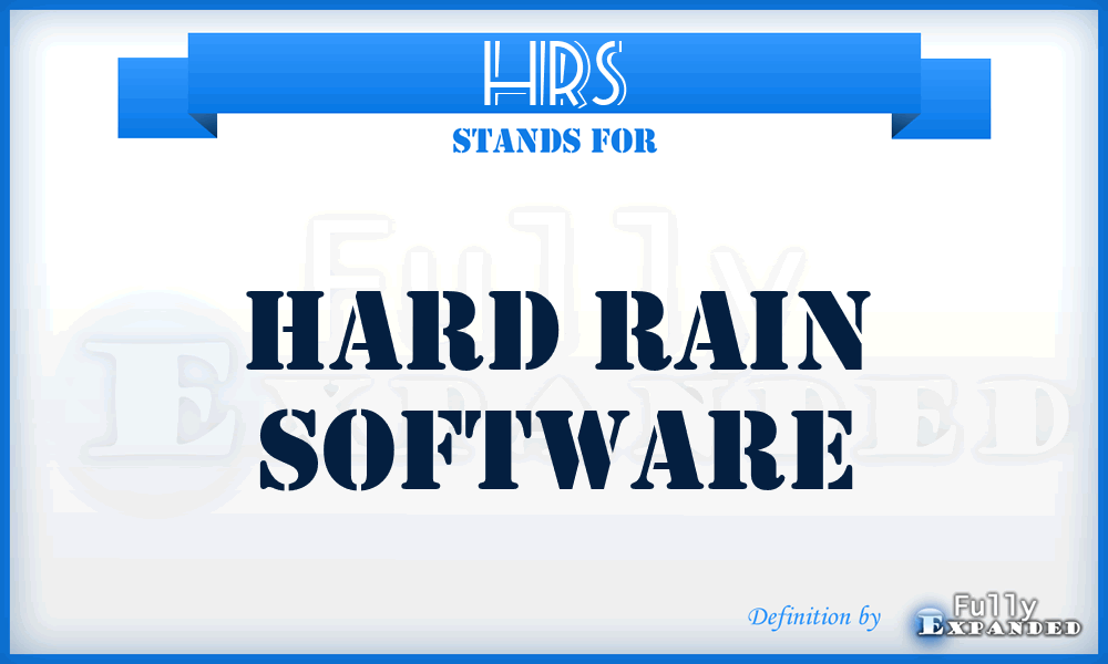 HRS - Hard Rain Software