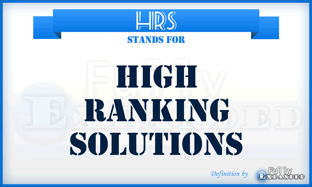 HRS - High Ranking Solutions