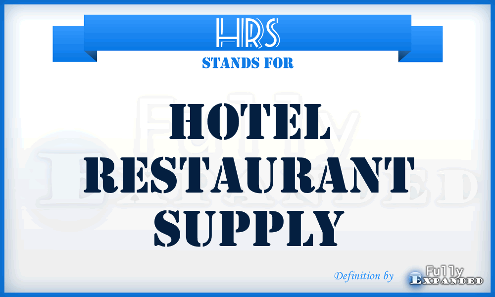 HRS - Hotel Restaurant Supply