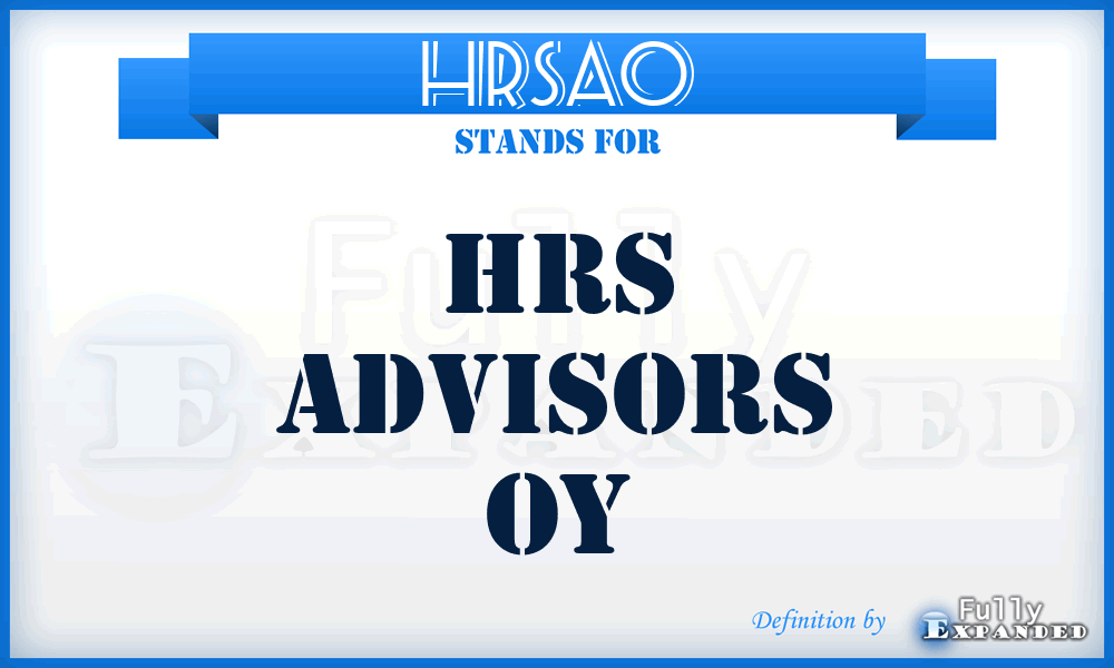 HRSAO - HRS Advisors Oy