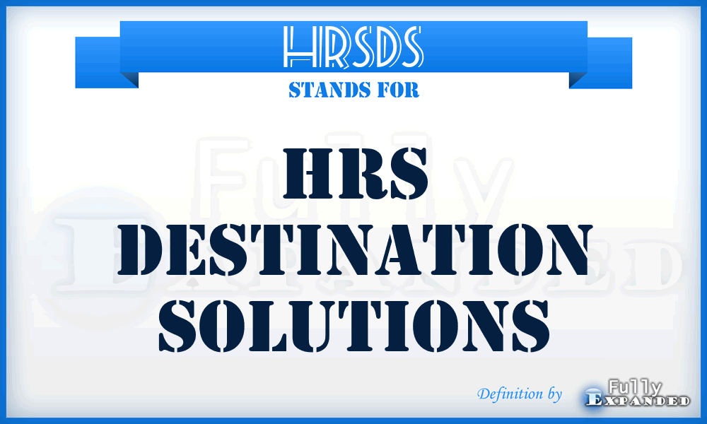 HRSDS - HRS Destination Solutions