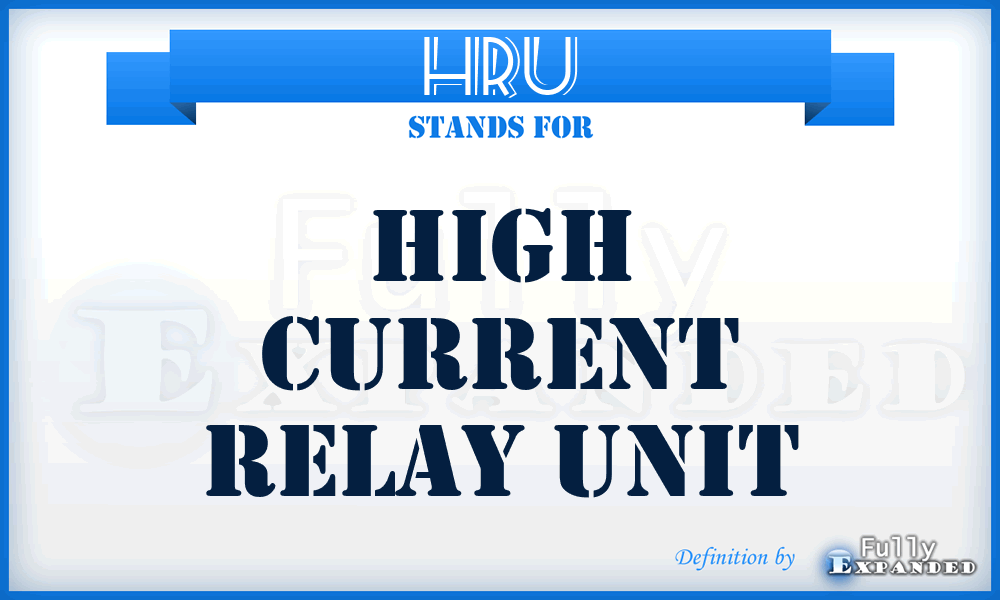 HRU - High Current Relay Unit