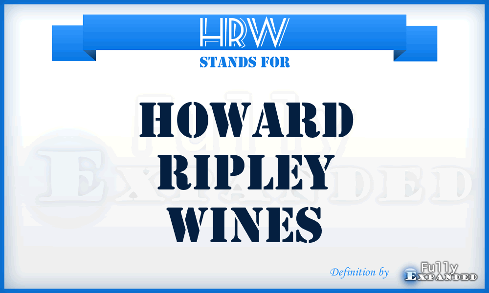 HRW - Howard Ripley Wines